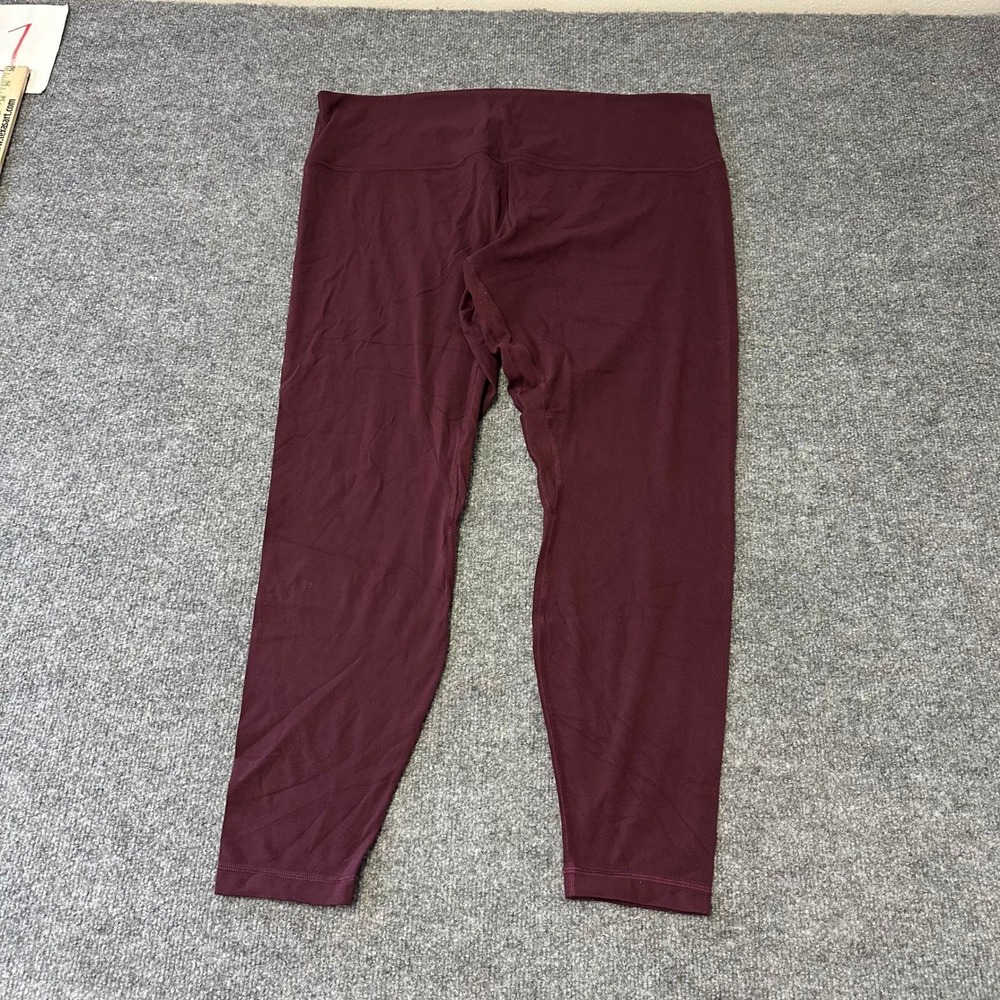 Lululemon Leggings Womens Size 20 Burgundy High Rise Athletic Yoga Pants Stretch